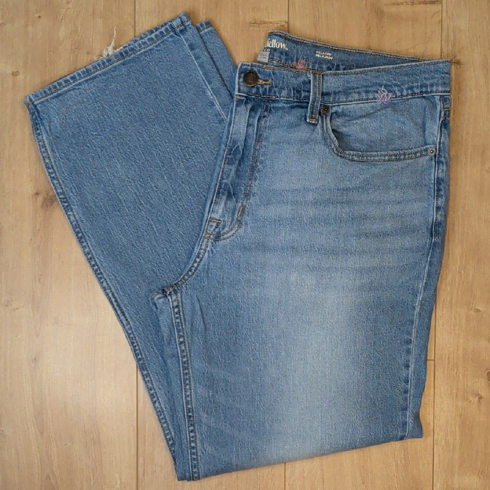 Goodfellow Mens Denim Light Wash Blue Straight Leg Jeans